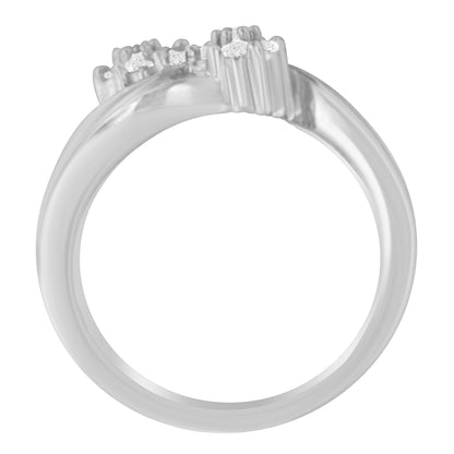 14K White Gold Round and Baguette Diamond Bypass Ring (1/2 cttw, H-I Color, I1-I2 Clarity)-4