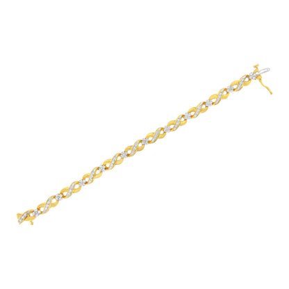 10K Yellow Gold Round-Cut Diamond Infinite Love Bracelet (1.00 cttw, I-J Color, I2-I3 Clarity)-4