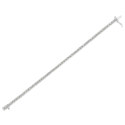 .925 Sterling Silver 3.0 Cttw Diamond Illusion-Set Miracle Plate Tennis Bracelet (I-J Color, I3 Clarity) - 7"-4