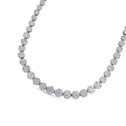 IGI Certified 14K Yellow Gold 14 3/4 cttw Pave Set Round-Cut Diamond Riviera Necklace (F-G Color, S2-I1 Clarity)-4