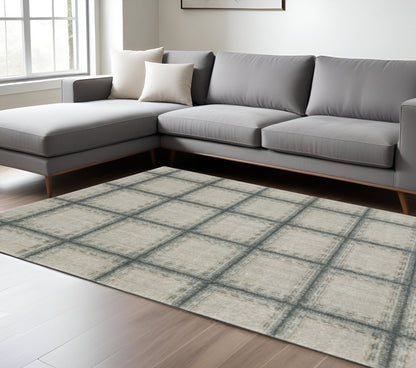 10' X 13' Gray Geometric Power Loom Area Rug