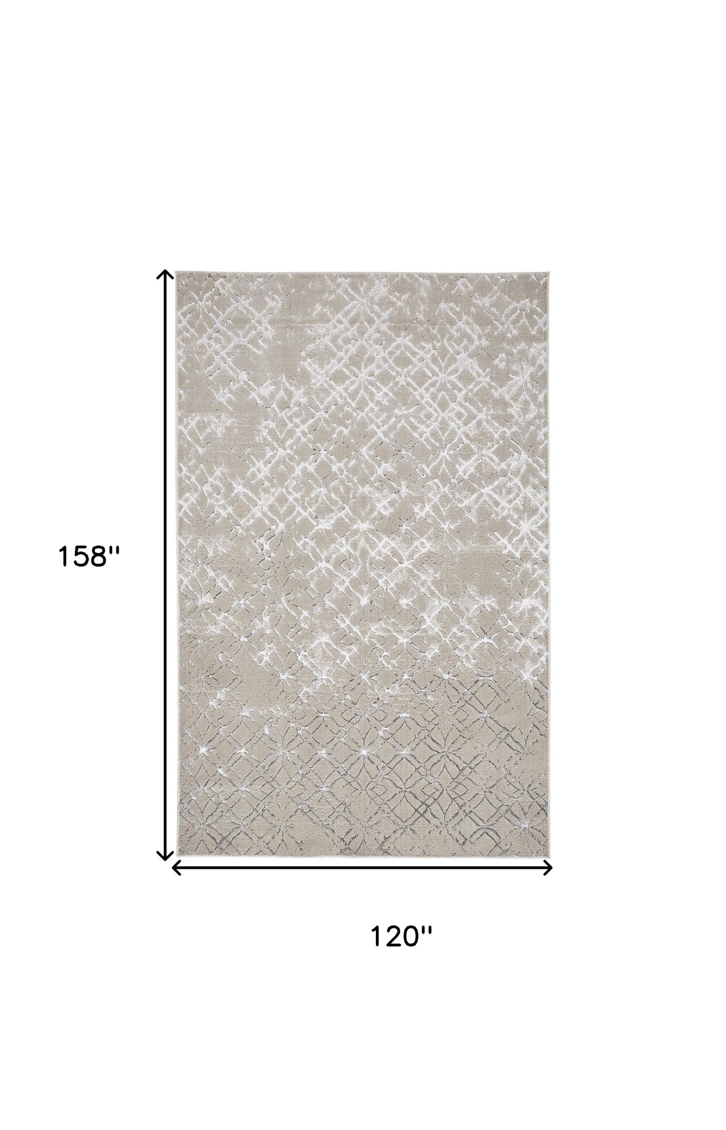 10' X 13' Tan Silver And Gray Quatrefoil Area Rug