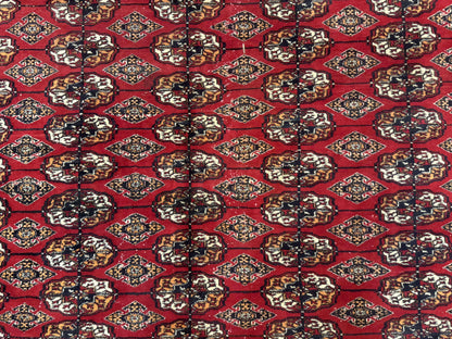 Bokhara Rug 9x12, Red Turkoman Rug, Pakistani Rug, Tribal Carpet, Wool Rug, Red Rug