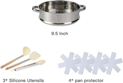 16PCS Pots and Pans Set Non Stick Cookware Set Nonstick with Cooking Set (white, 16pieces)
