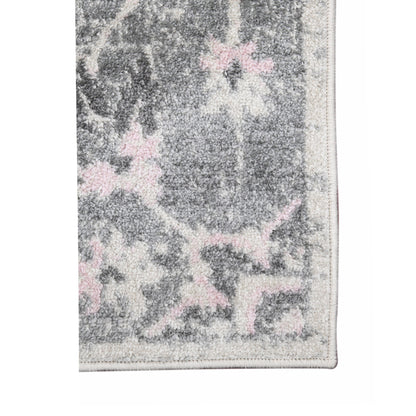 3' X 4' Gray And Dark Gray Medallion Distressed Area Rug