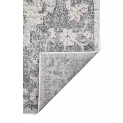 3' X 4' Gray And Dark Gray Medallion Distressed Area Rug