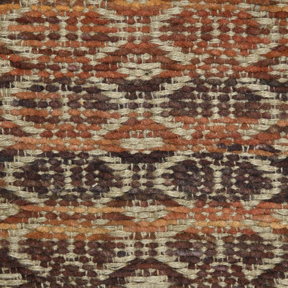 5' X 8' Rust And Tan Jute Geometric Flatweave Handmade Area Rug