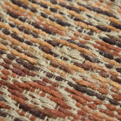 5' X 8' Rust And Tan Jute Geometric Flatweave Handmade Area Rug