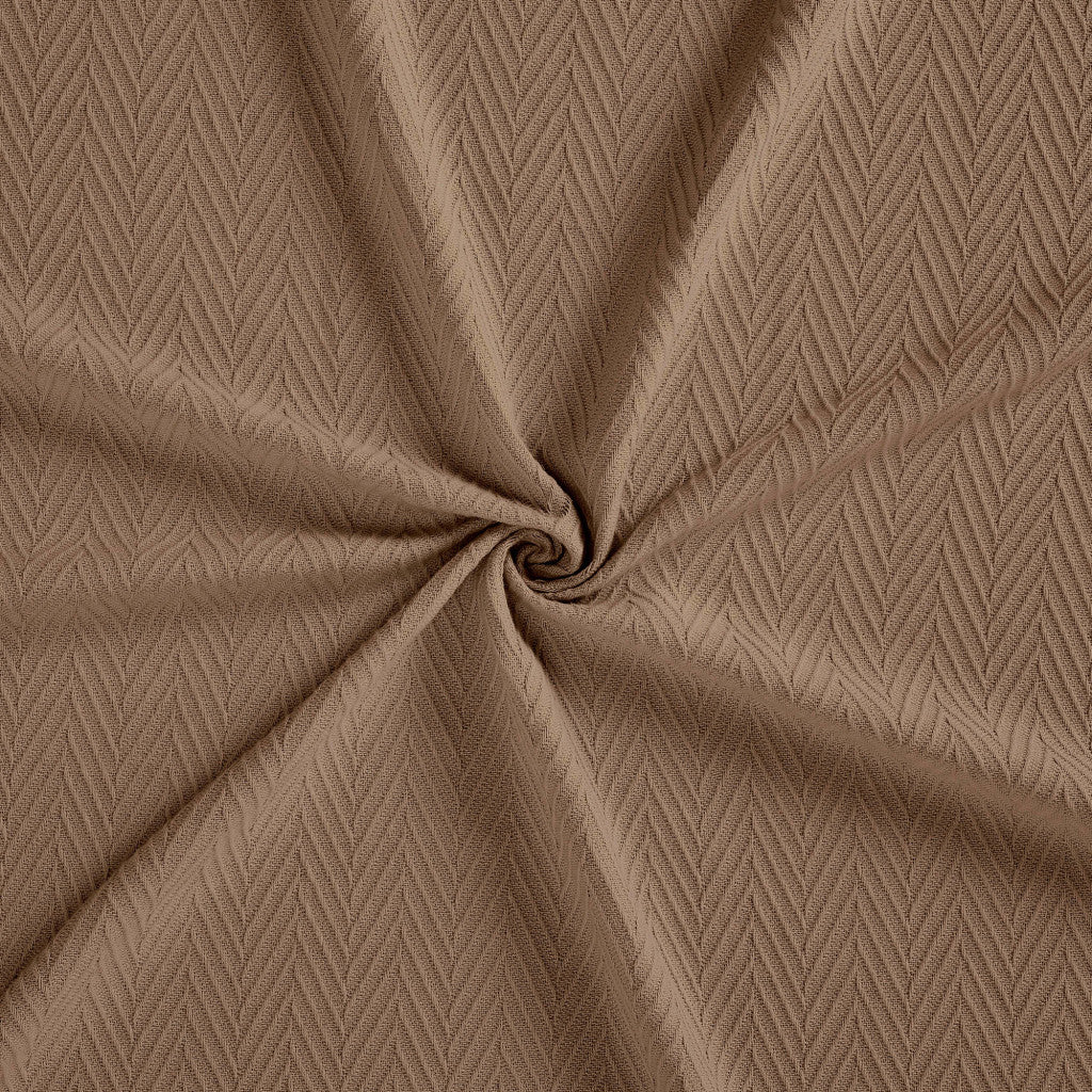50" X 60" Taupe Cotton Woven Chevron Throw Blanket