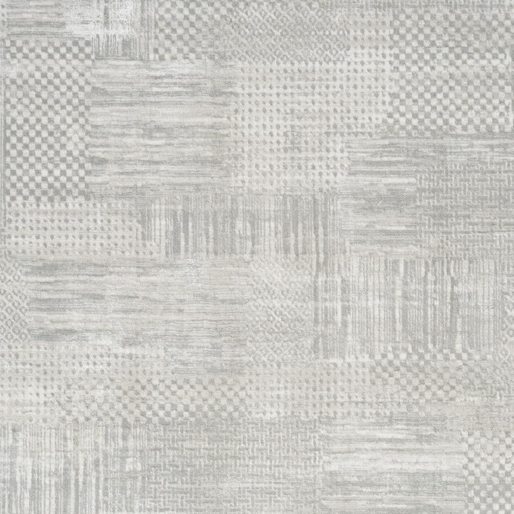 8' X 10' Silver and Gray Abstract Non Skid Area Rug