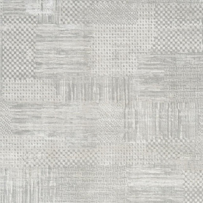 8' X 10' Silver and Gray Abstract Non Skid Area Rug