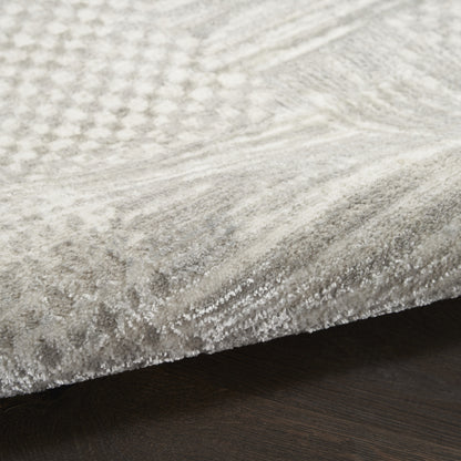 8' X 10' Silver and Gray Abstract Non Skid Area Rug