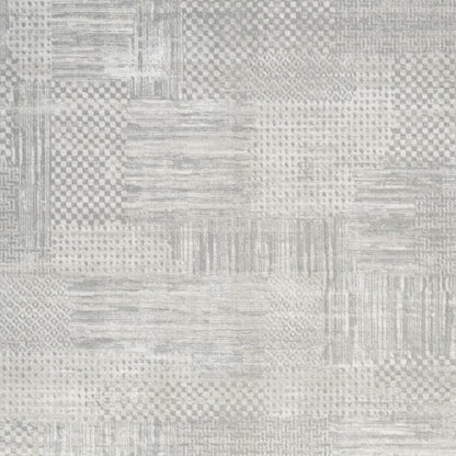 8' X 10' Silver and Gray Abstract Non Skid Area Rug