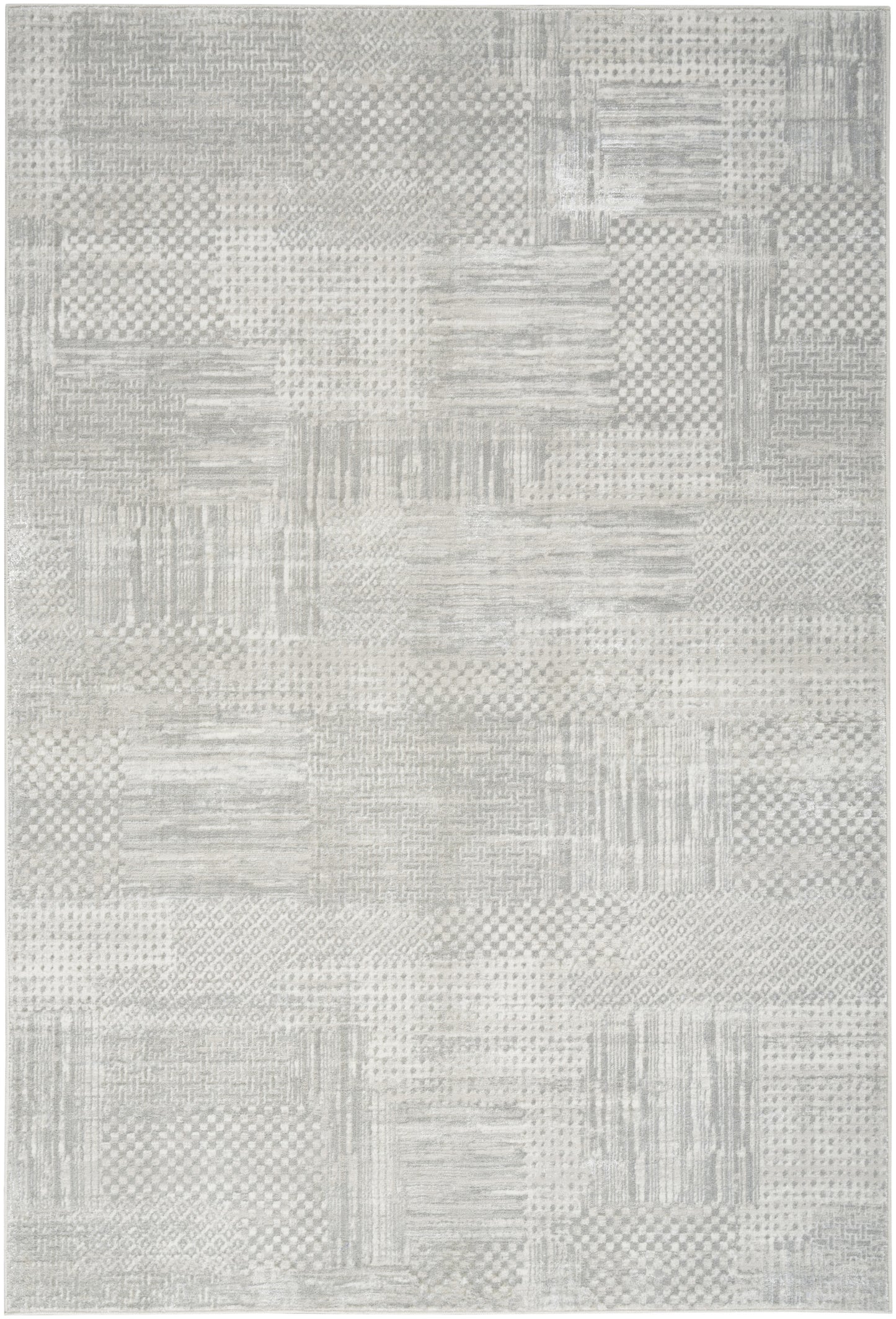 8' X 10' Silver and Gray Abstract Non Skid Area Rug