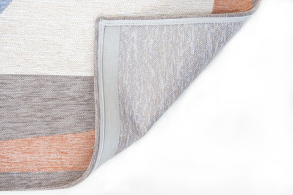 8' X 11' Blue and Gray Abstract Non Skid Area Rug