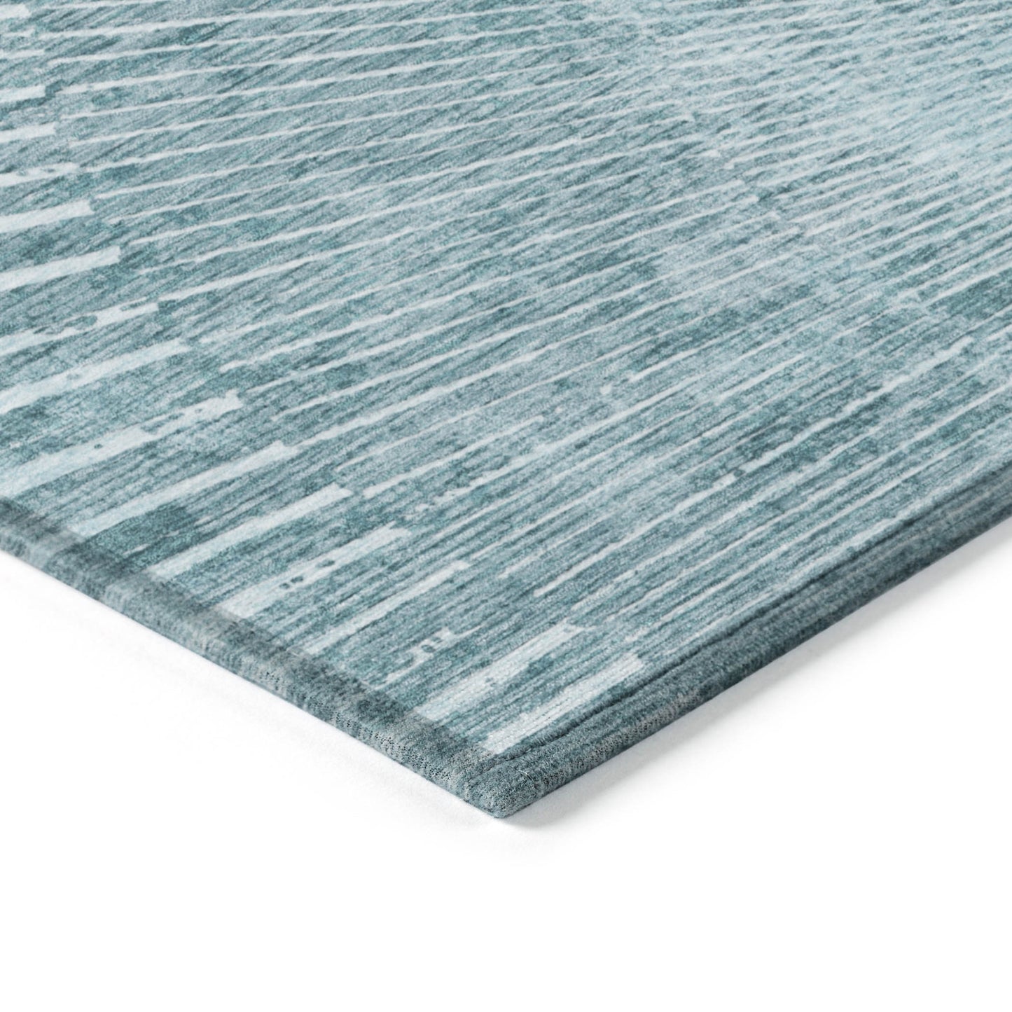 8' X 10' Teal Abstract Washable Non Skid Indoor Outdoor Area Rug