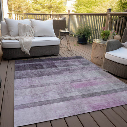 8' X 10' Purple Ombre Washable Non Skid Indoor Outdoor Area Rug
