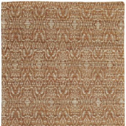 8' X 11' Orange and Tan Geometric Hand Woven Area Rug