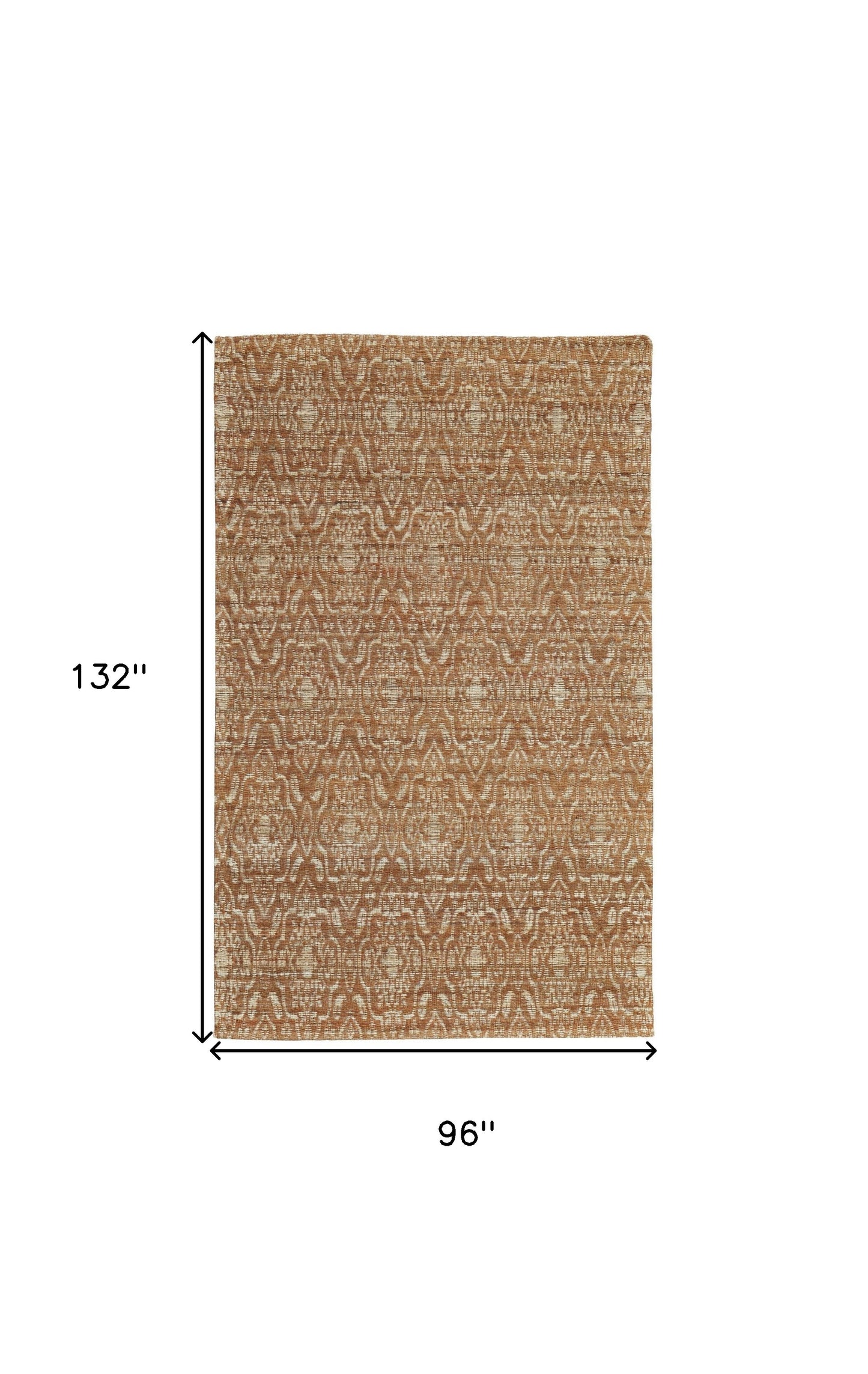 8' X 11' Orange and Tan Geometric Hand Woven Area Rug