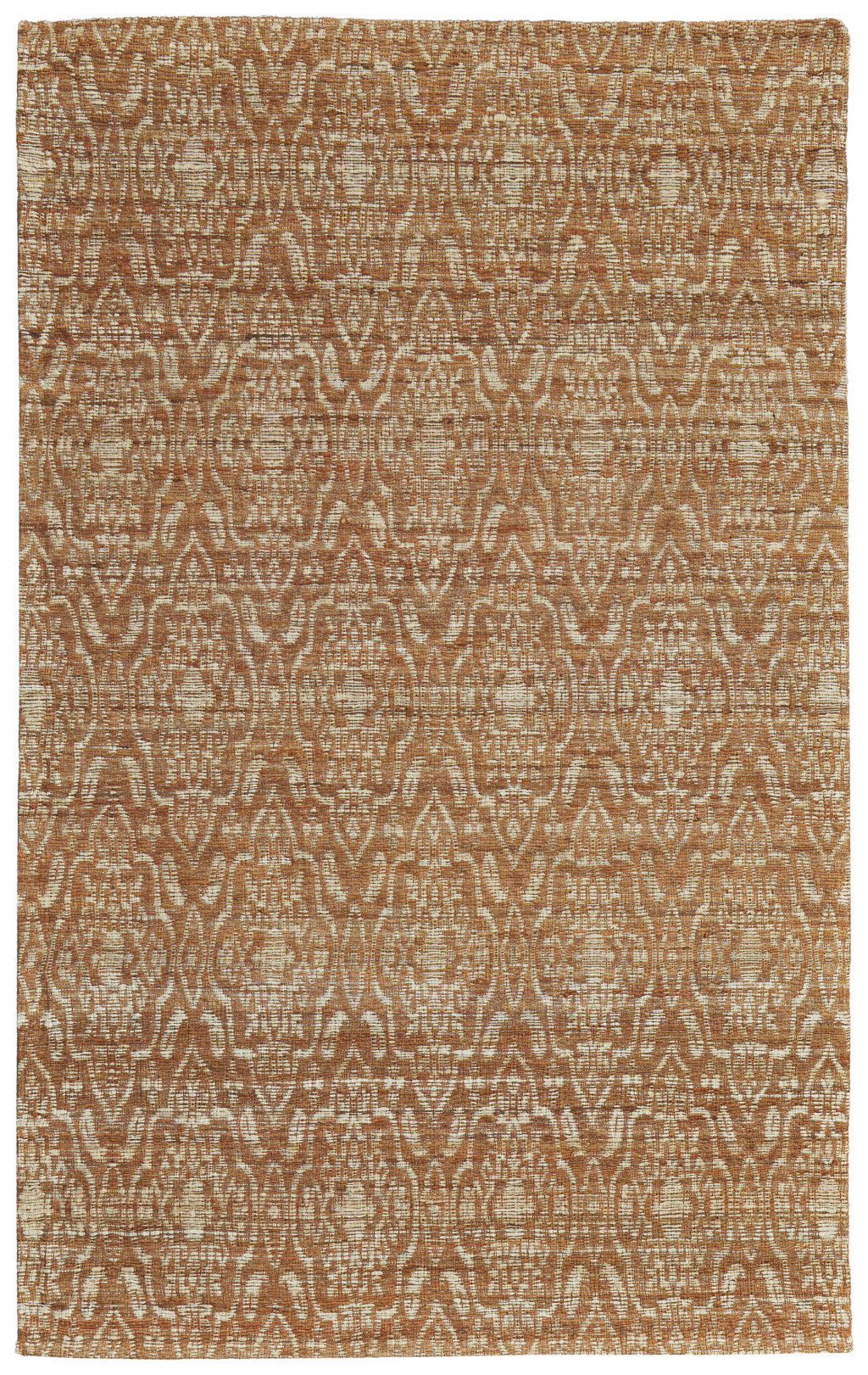 8' X 11' Orange and Tan Geometric Hand Woven Area Rug