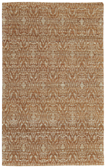 8' X 11' Orange and Tan Geometric Hand Woven Area Rug