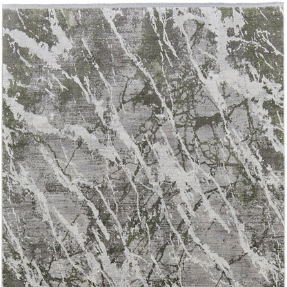 12' X 18' Taupe and Gray Abstract Power Loom Area Rug With Fringe