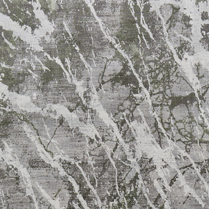12' X 18' Taupe and Gray Abstract Power Loom Area Rug With Fringe