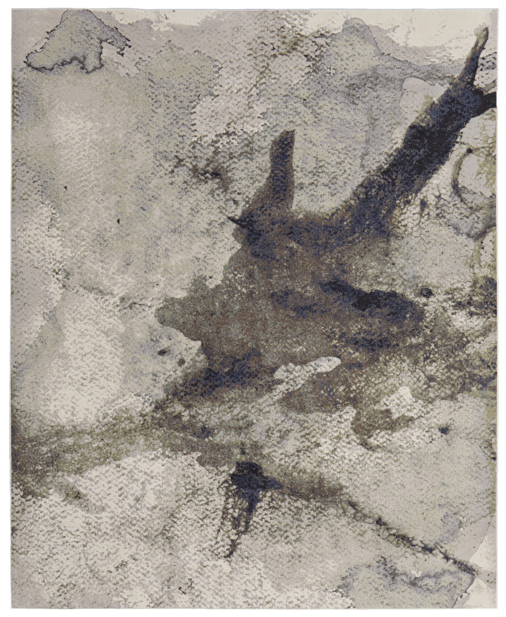 4' X 6' Taupe Brown And Black Abstract Area Rug