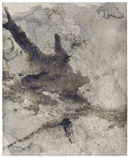 4' X 6' Taupe Brown And Black Abstract Area Rug