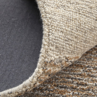 8' X 10' Brown Tan and Ivory Wool Abstract Hand Tufted Area Rug