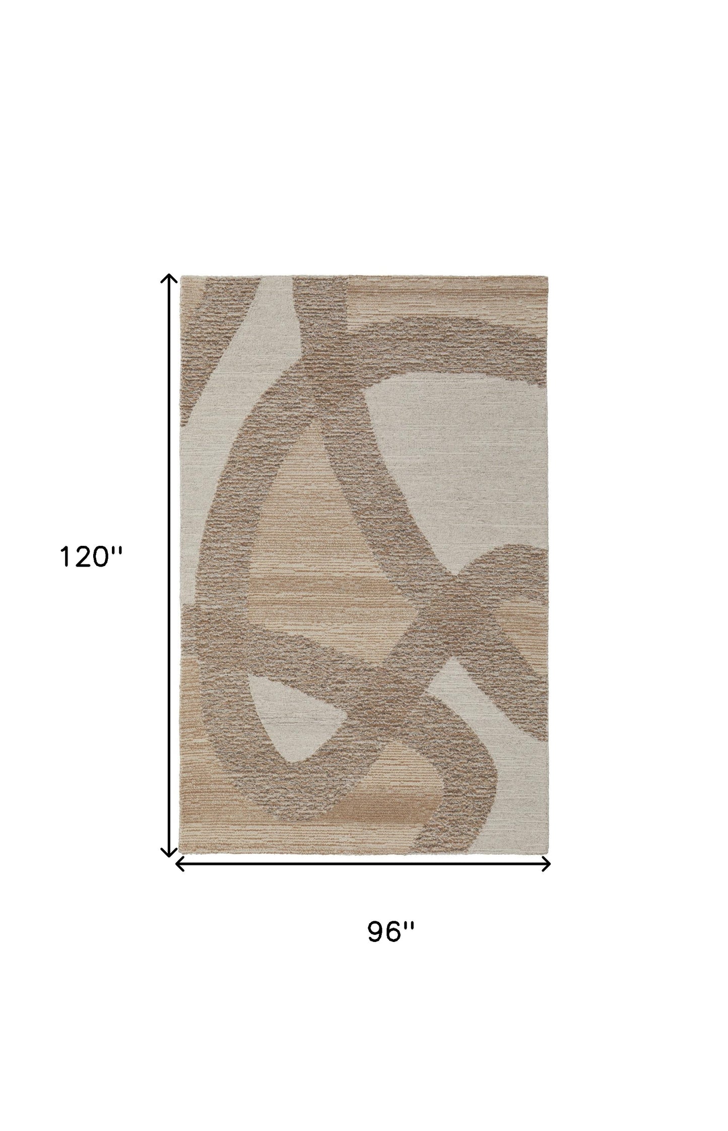 8' X 10' Brown Tan and Ivory Wool Abstract Hand Tufted Area Rug