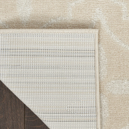 5' X 7' Ivory And Beige Geometric Indoor Outdoor Area Rug