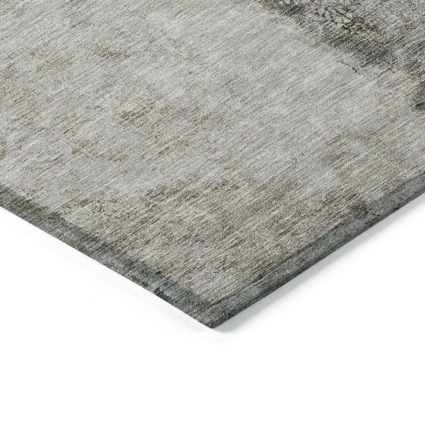 9' X 12' Taupe Beige And Gray Abstract Washable Indoor Outdoor Area Rug
