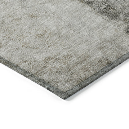 9' X 12' Taupe Beige And Gray Abstract Washable Indoor Outdoor Area Rug