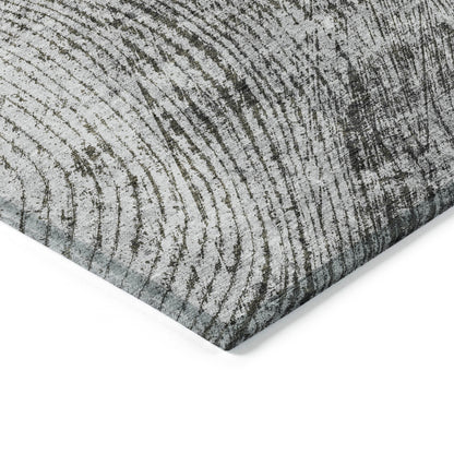 5' X 8' Gray Taupe And Silver Abstract Washable Indoor Outdoor Area Rug