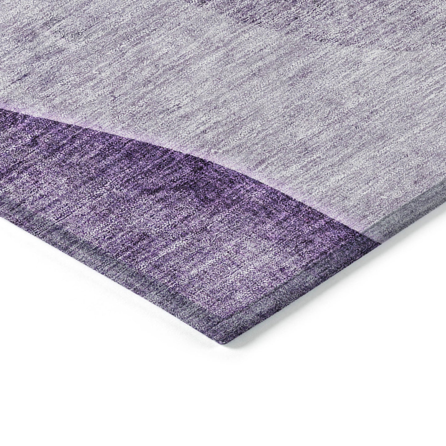 8' X 10' Purple Eggplant And Gray Abstract Washable Indoor Outdoor Area Rug