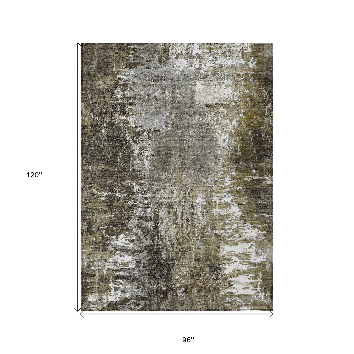 8' X 10' Taupe Brown And Gray Abstract Washable Indoor Outdoor Area Rug