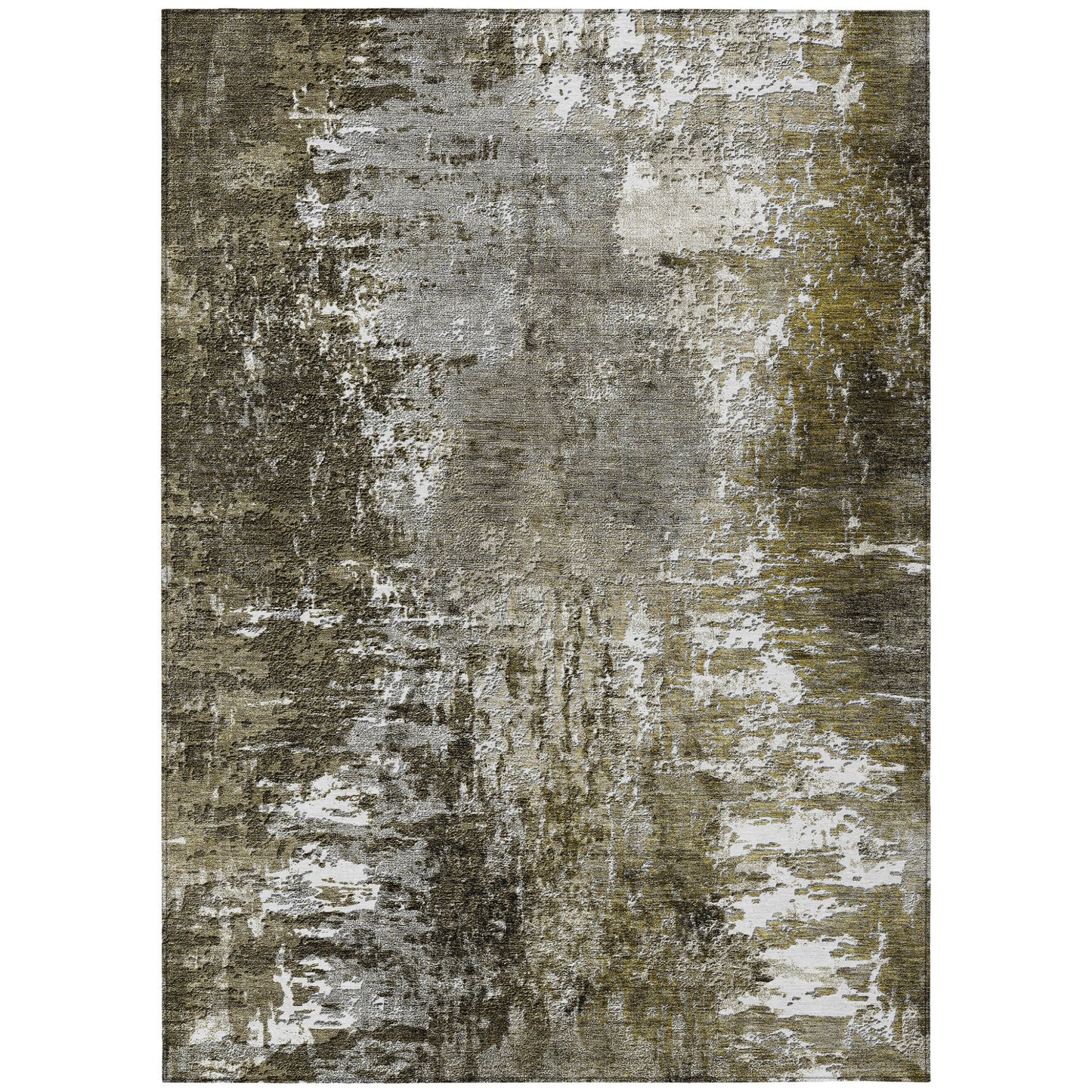 8' X 10' Taupe Brown And Gray Abstract Washable Indoor Outdoor Area Rug