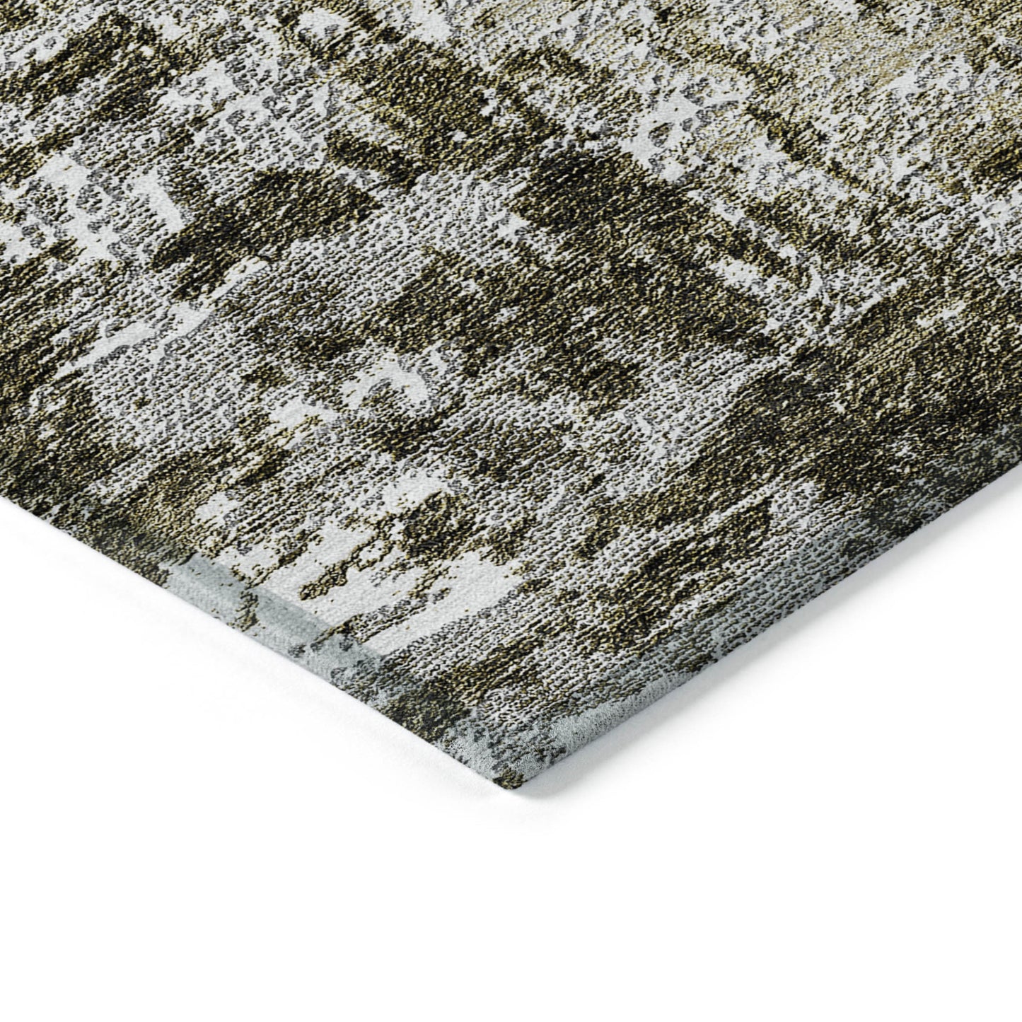 8' X 10' Taupe Brown And Gray Abstract Washable Indoor Outdoor Area Rug