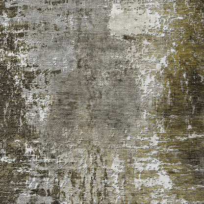 8' X 10' Taupe Brown And Gray Abstract Washable Indoor Outdoor Area Rug