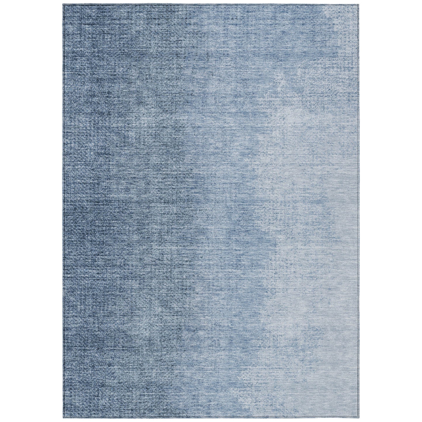 8' X 10' Navy Blue And Sky Blue Abstract Washable Indoor Outdoor Area Rug