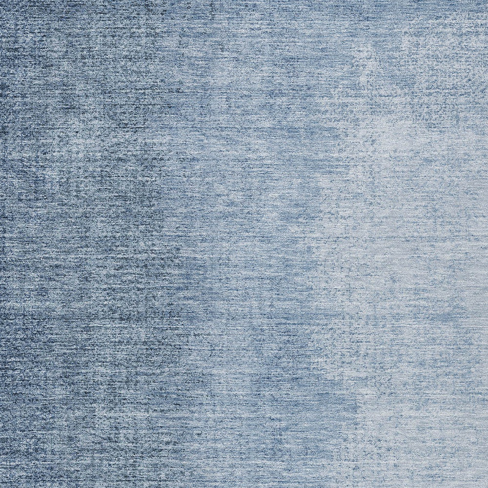 8' X 10' Navy Blue And Sky Blue Abstract Washable Indoor Outdoor Area Rug