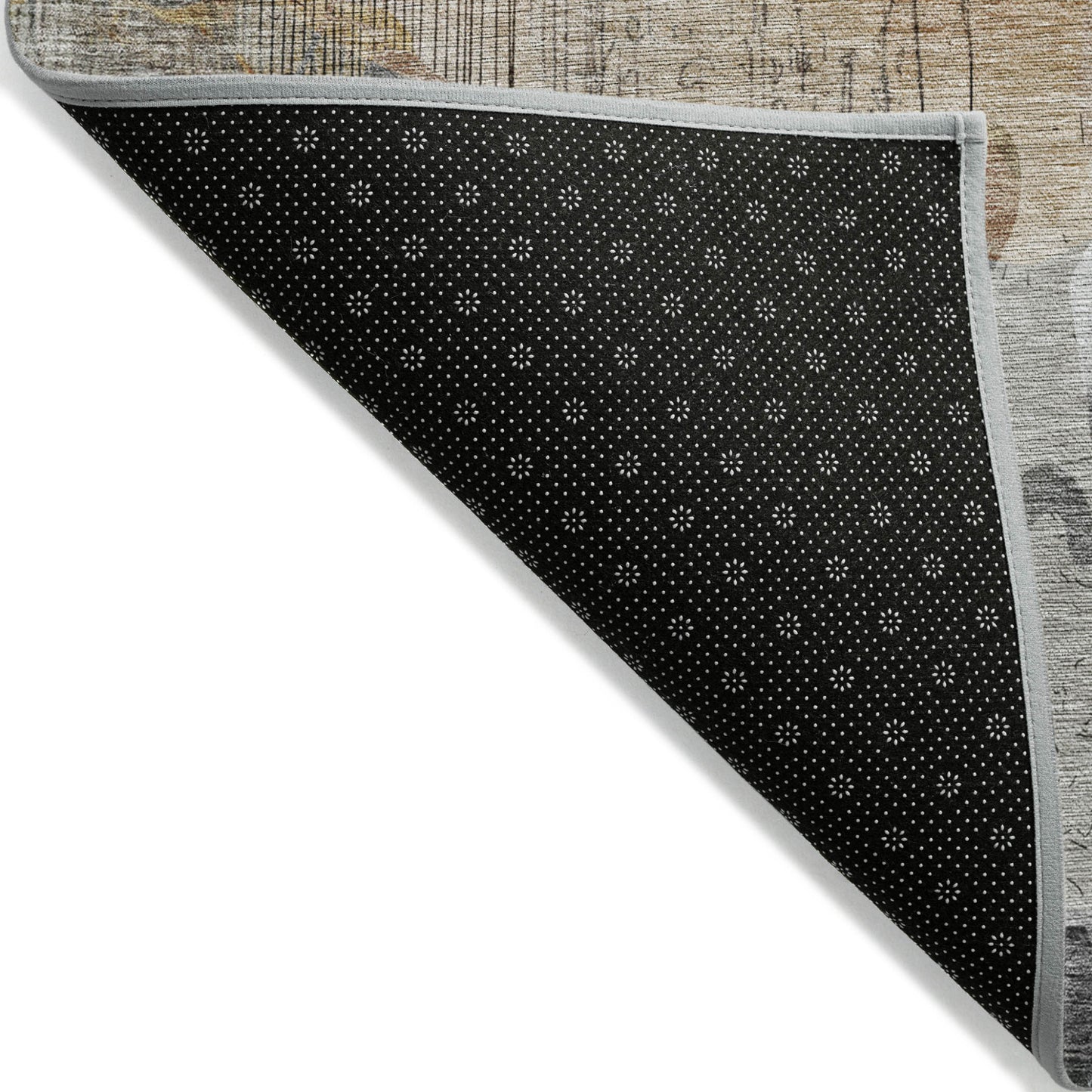 9' X 12' Terra Cotta Copper And Beige Floral Washable Indoor Outdoor Area Rug