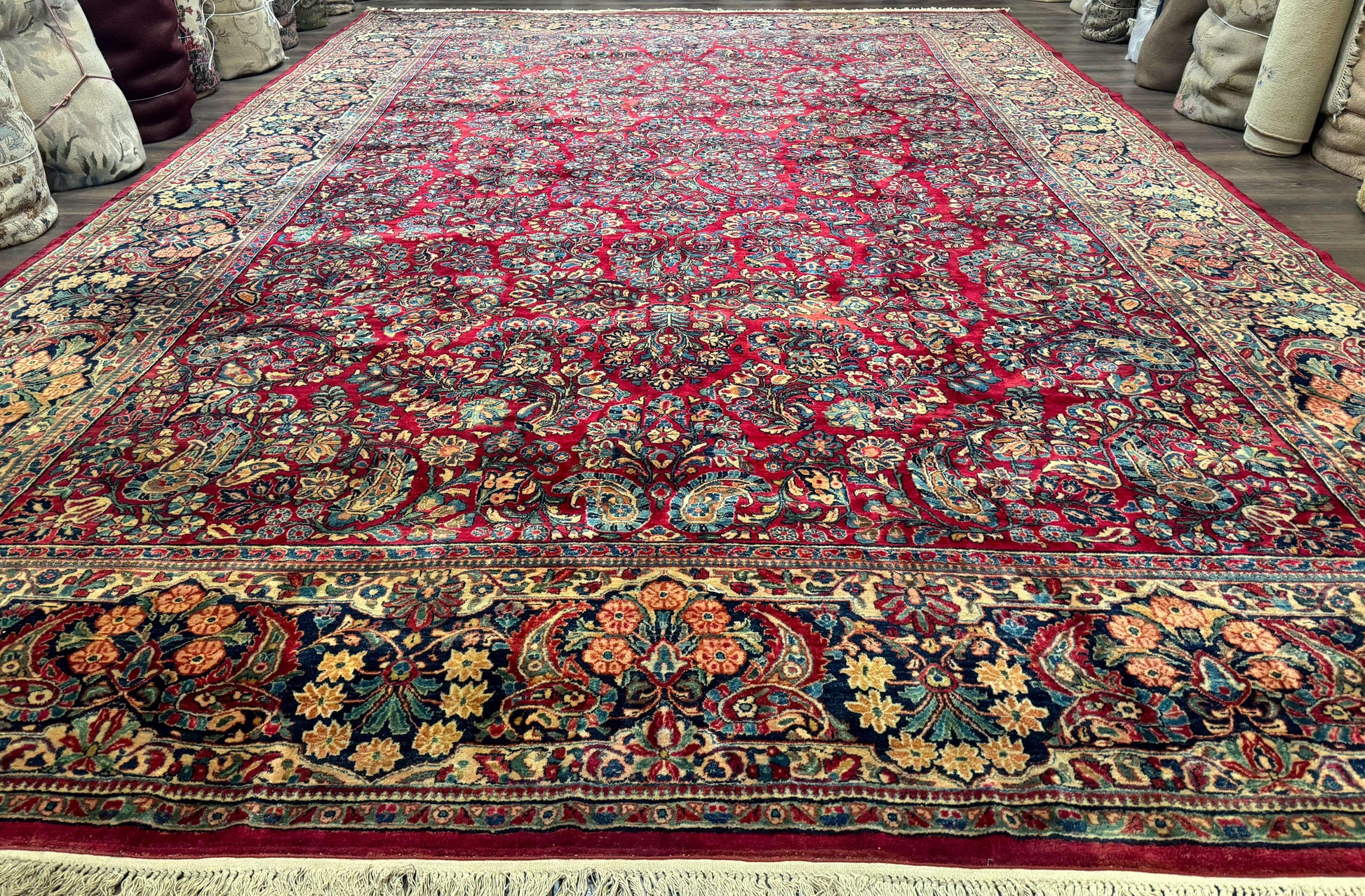 Palace Size Antique Persian Sarouk Rug 12x18-0