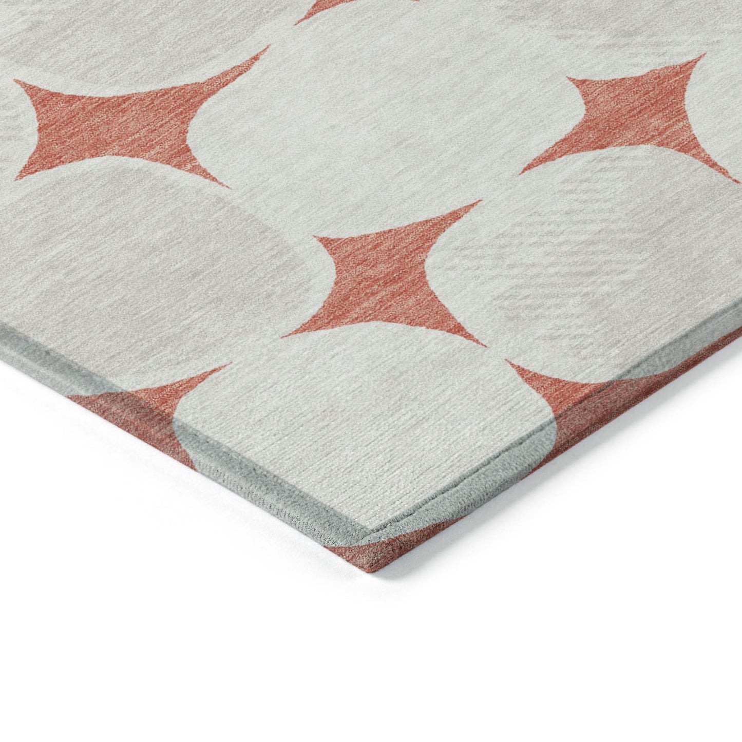 3' X 5' Salmon Beige And Ivory Abstract Washable Indoor Outdoor Area Rug