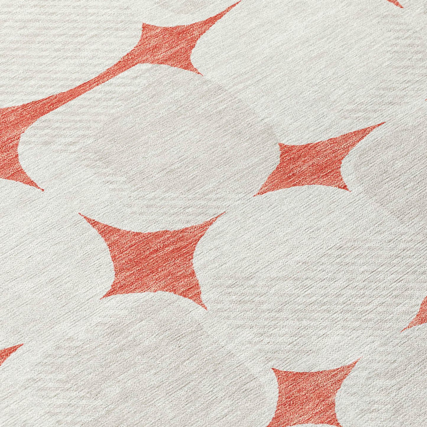 3' X 5' Salmon Beige And Ivory Abstract Washable Indoor Outdoor Area Rug