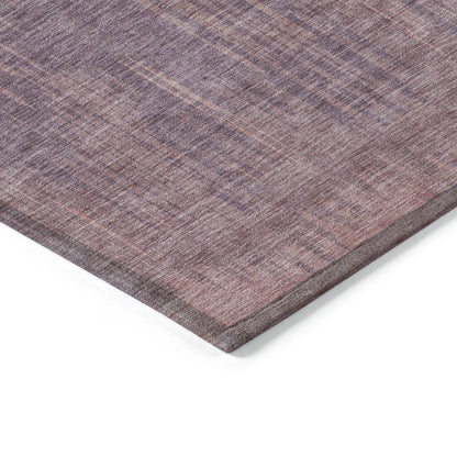 8' X 10' Mauve And Dark Purple Striped Washable Indoor Outdoor Area Rug