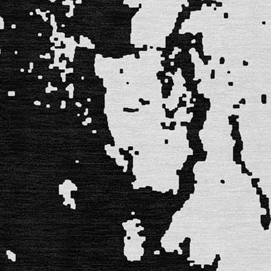 8' X 10' Black And Ivory Abstract Washable Indoor Outdoor Area Rug