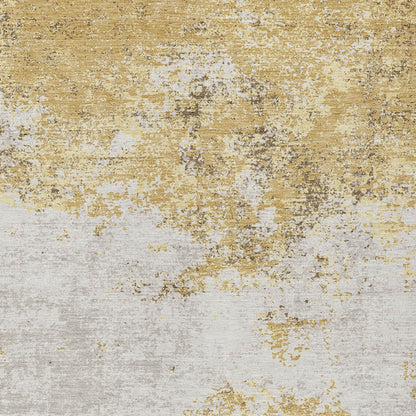 5' X 8' Gold Brown And Beige Abstract Washable Indoor Outdoor Area Rug