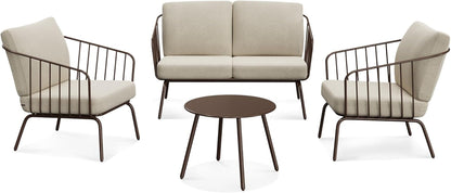 Modern 4-Piece Patio Furniture Set with Thick Cushions-0